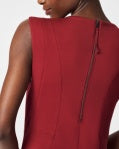 The Perfect V-Neck Seamed Top-Deep Red