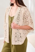 CROCHET CARDIGAN-NATURAL