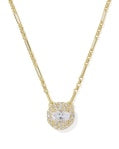 BELLA SHORT PENDANT NECKLACE GOLD WHITE CZ