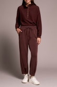 HENLEY TOP W/ RIB COMBO-Cocoa