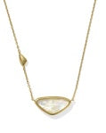 MARGOT SHORT PENDANT NECKLACE VINTAGE GOLD IRIDESCENT ABALONE