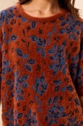 ELBOW SLV CREW NECK SWEATER-Maple