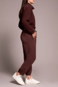JOGGER W/ HEM PLEATS & PKTS-Cocoa