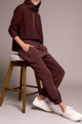 JOGGER W/ HEM PLEATS & PKTS-Cocoa