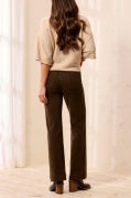 FLY FRT 5 PKT PANT W/ EMBOSSED FABRIC-Dk Basil