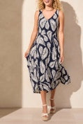 Slvless High Low Dress-Indigo