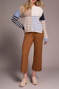 L/S BOAT NK SWEATER-Sandstone