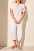 SLVLESS LACE UP SWTR W/ BEADS-WHITE