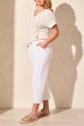 SLVLESS LACE UP SWTR W/ BEADS-WHITE