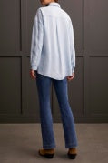 POP OVER DENIM TUNIC W/ TUCKING DETAIL-Soft Peri