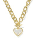 HAISLEY HEART STATEMENT NECKLACE GOLD  IVORY MOTHER OF PEARL