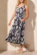 Slvless High Low Dress-Indigo