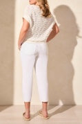 SLVLESS LACE UP SWTR W/ BEADS-WHITE