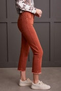 SOPHIA CURVY HUGGING MICROFLARE CROP-Marsala