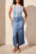 FULL LENGTH DENIM SKIRT W/PKTS & SLIT-COASTLINE