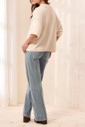 LOFTY ELBOW SLV CREW NK SWEATER-H Cream