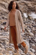 LONG SWEATER CARDIGAN -M Oatmeal