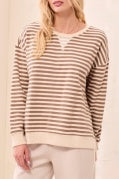 L/S CREW NECK TOP W/COMBO-Fossil