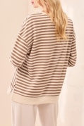 L/S CREW NECK TOP W/COMBO-Fossil