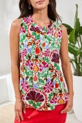 SLV/LESS BLOUSE W/ PINTUCKS-MOJITO