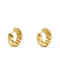 TIGER STRIPED MIKKI HUGGIE EARRINGS GOLD
