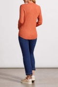 HENLEY TOP W/ BUTTONS-BURNT ORANGE