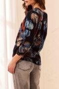 Soft Yarn Three-Quarter Sleeve Crewneck Sweater-Maple