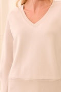 L/S V NECK TOP-SandDune