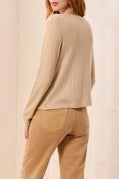 L/S CREW NECK CARDI-Oatmeal