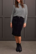 FLY FRT SKIRT-BLACK