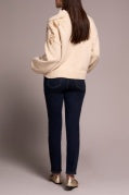L/S MOCK NK SWEATER W/SEQUINS-H Latte