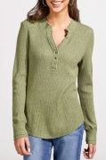 HENLEY TOP W/ BUTTONS -Clover Leaf