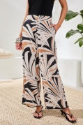 PULL ON CAPRI W/ EMBROIDERY STITCH-CHESTNUT