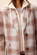 CAR COAT W REMOVABLE HOOD FOOLER-Cream