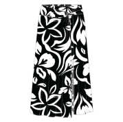 PULL ON WRAP FRONT SKIRT-BLACK