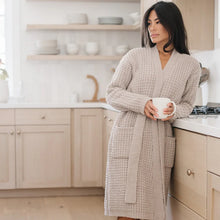 Saranoni-WAFFLE KNIT ROBES-Oatmeal