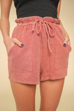 Textured Gauze Shorts-Rose