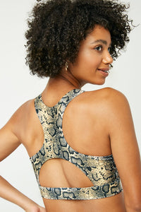Snakeskin Taupe Sports Bra