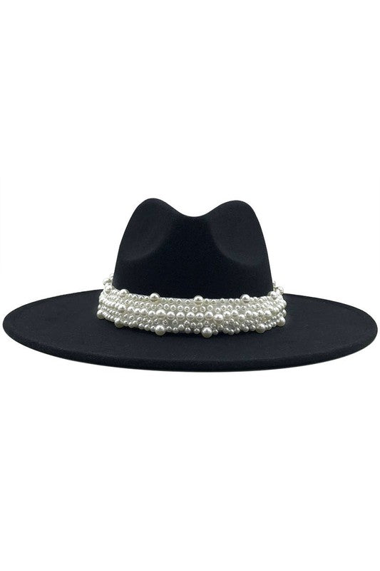 Pearl Panama Hat-Black