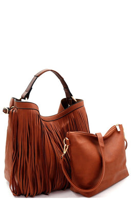 Classy Boho Fringe Bag-Brown