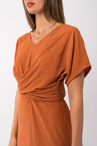 Terracotta Overlap Dress