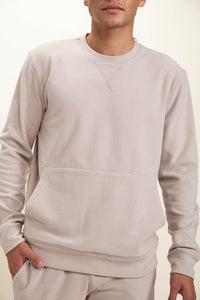 Men-Micro-Ribbed Pullover-Natural