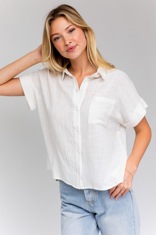 Linen Blouse-White