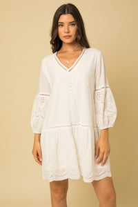 White Emobroidery Dress