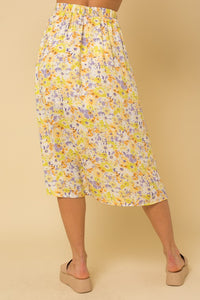 Lime-Ivory Midi Skirt