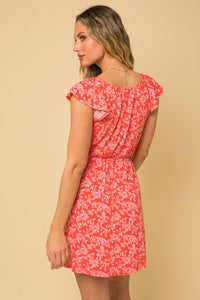 Coral/Blush Floral Dress