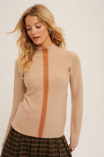 Center Stripe Sweater-Taupe