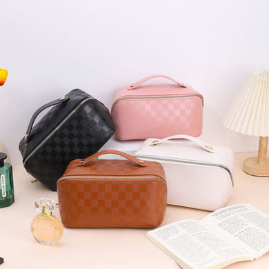 Checkered Perfect Cosmetic Bag
