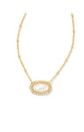 PEARL BEADED ELISA NECKLACE GOLD IVORY MOTHER OF PEARL