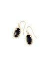 LEE DROP EARRINGS GOLD BLACK